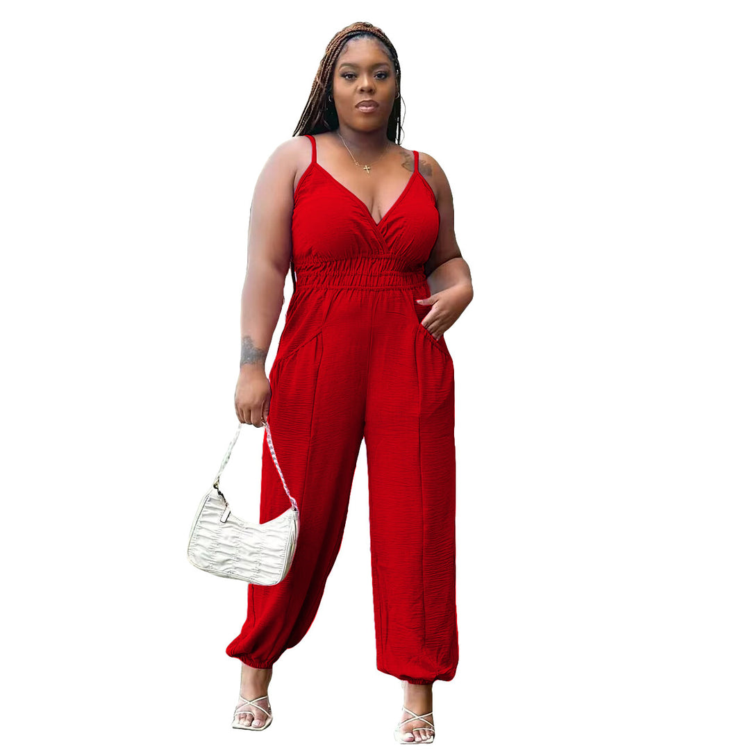 Women's Slip Cotton And Linen Jumpsuit