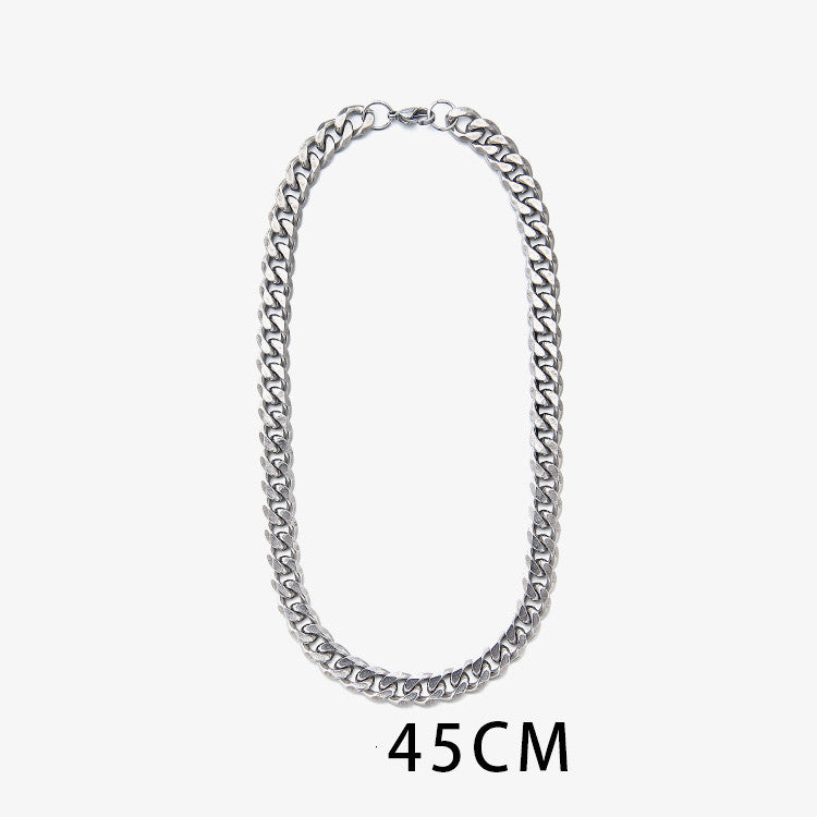 Men's High Street Hip Hop Titanium Steel Cuban Necklace
