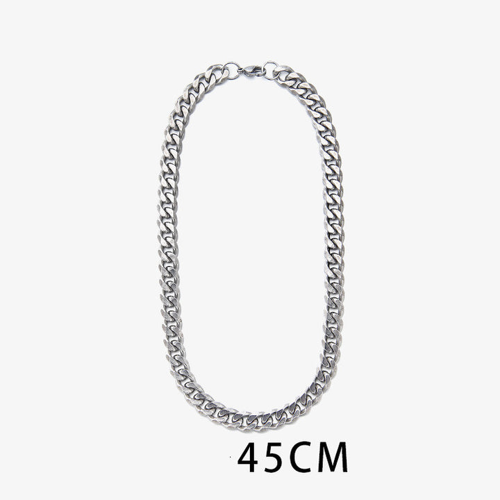 Men's High Street Hip Hop Titanium Steel Cuban Necklace