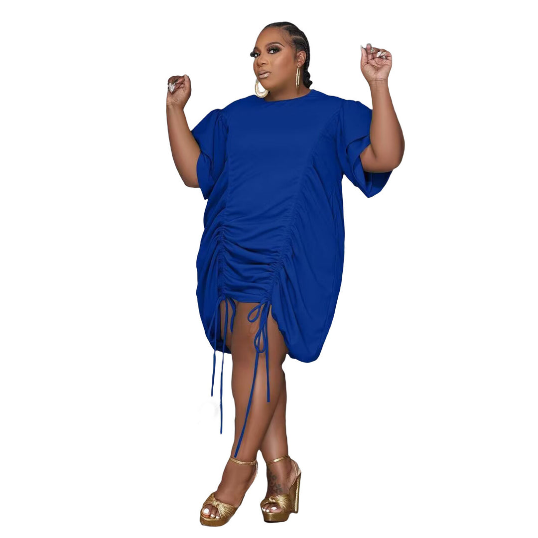 Women's Double Sleeve Drawstring Dress