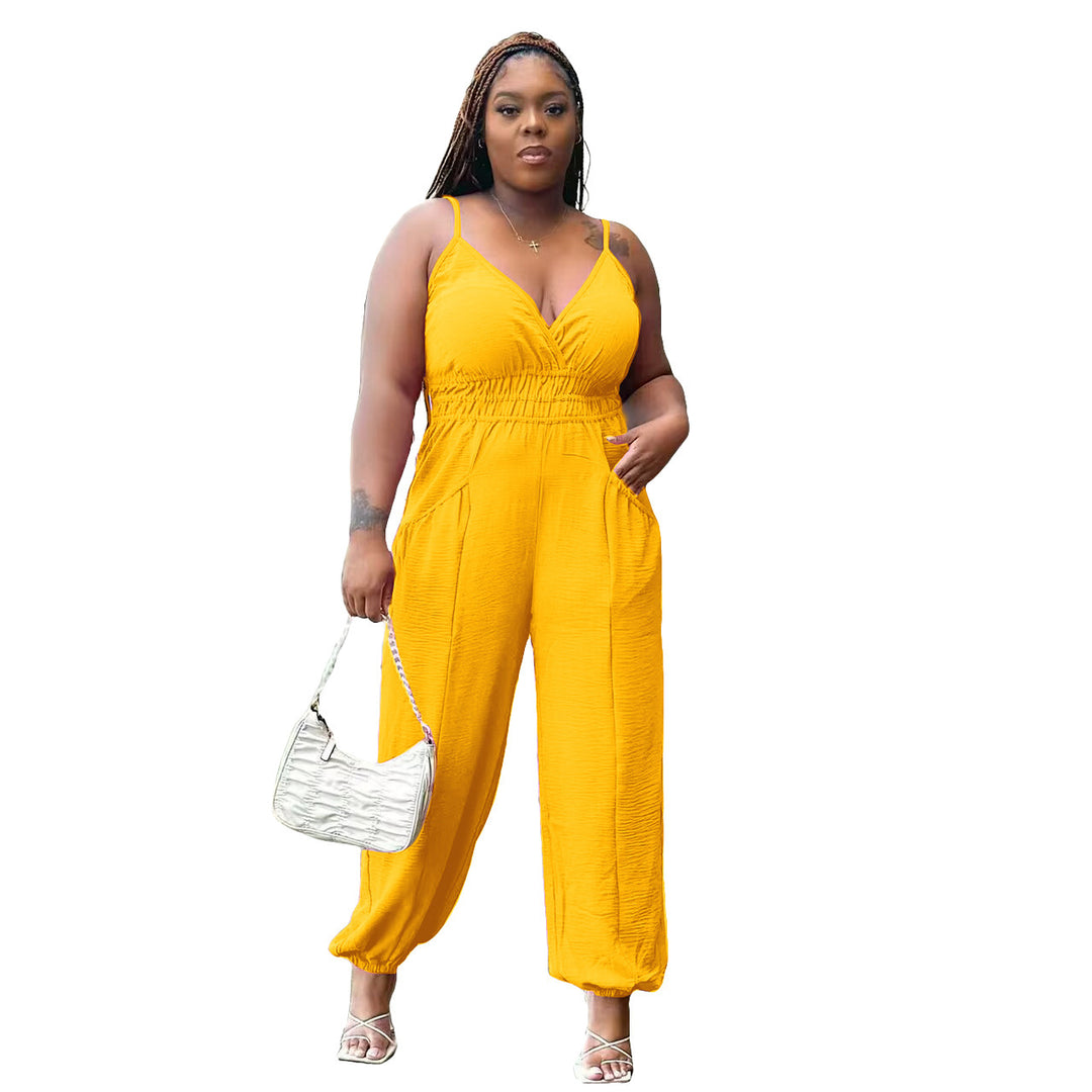 Women's Slip Cotton And Linen Jumpsuit