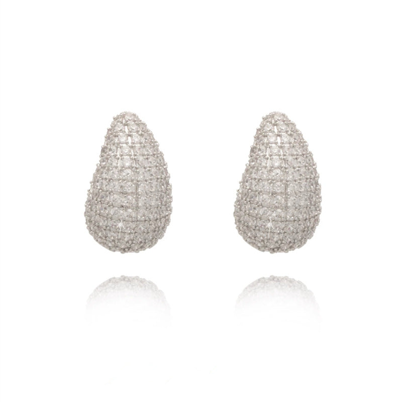 Exquisite Micro-Inlaid Zircon Water Drop Earrings - Fashion Jewelry for Women