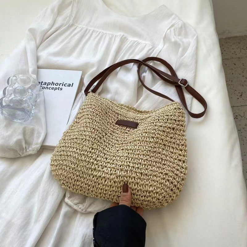Women's Crossbody Straw Bag Simple Shoulder