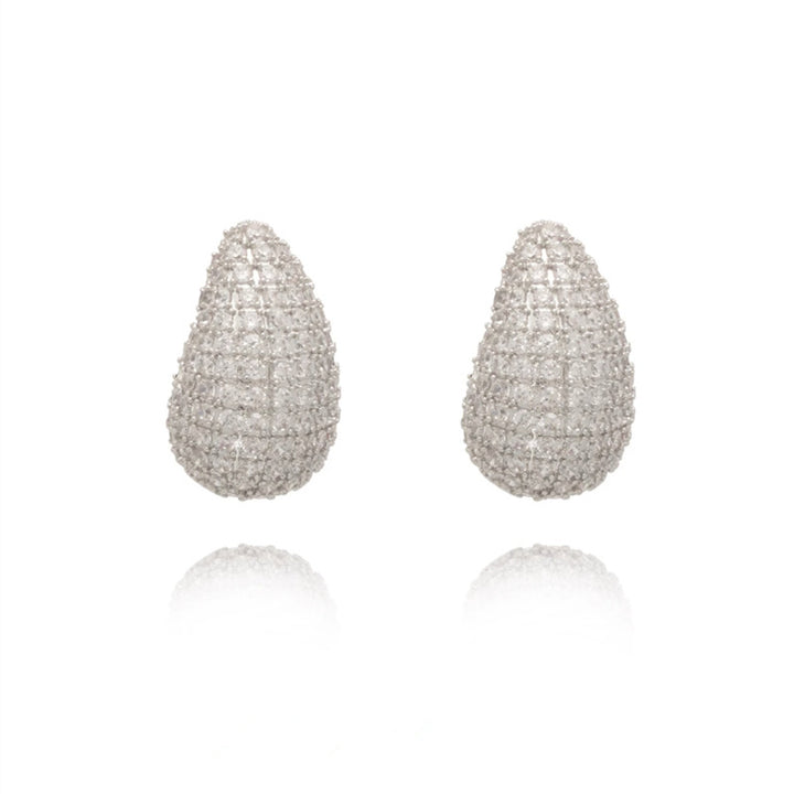 Exquisite Micro-Inlaid Zircon Water Drop Earrings - Fashion Jewelry for Women