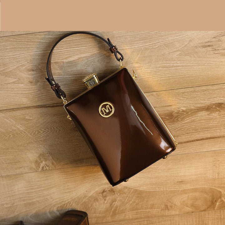 Patent Leather Glossy One Shoulder Can Be Crossbody Bag Light Luxury All-matching