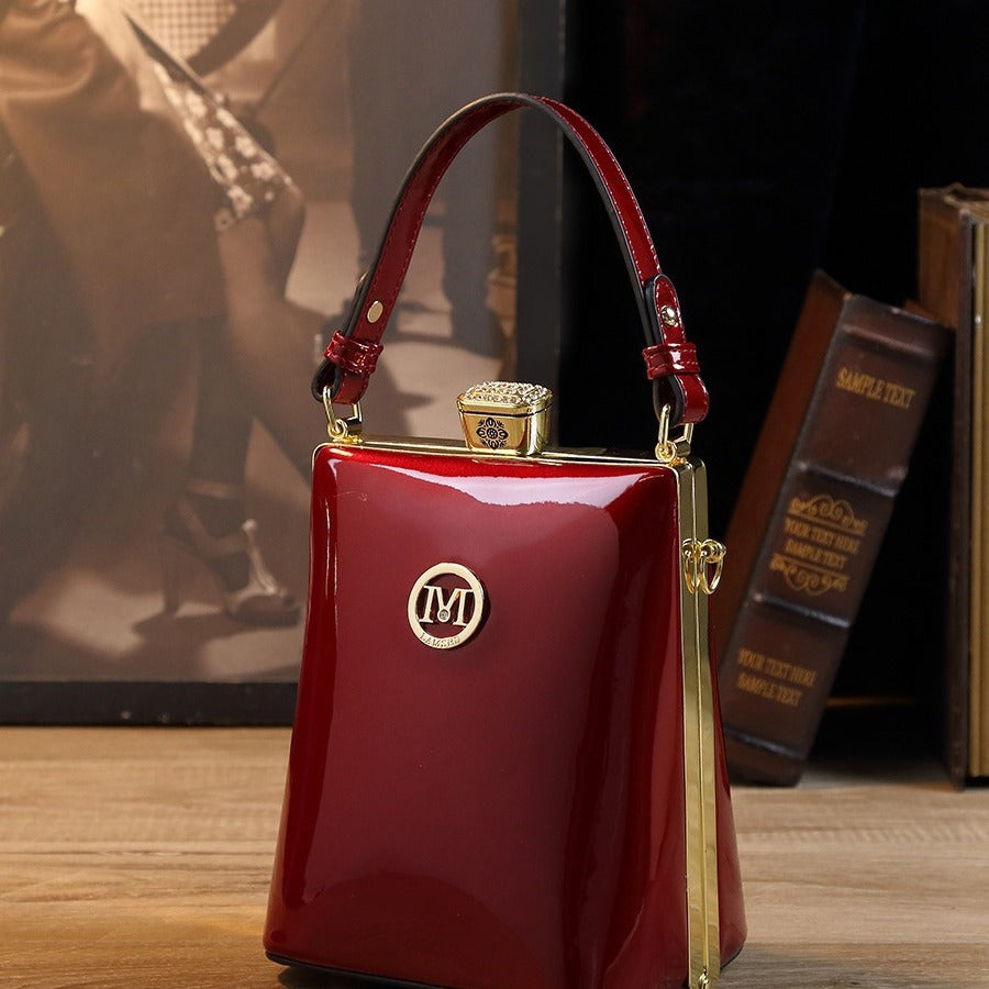 Patent Leather Glossy One Shoulder Can Be Crossbody Bag Light Luxury All-matching