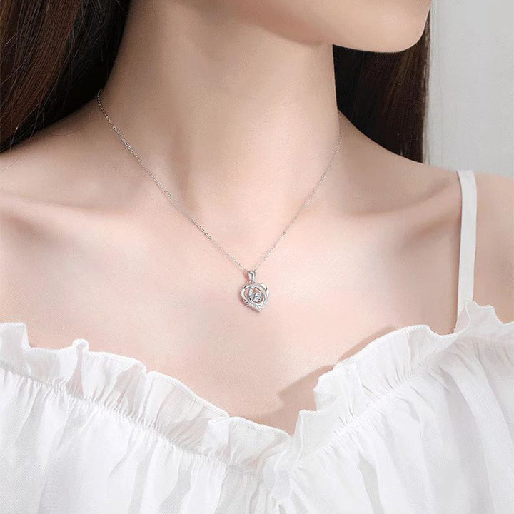 Beating Heart Necklace: Luxury Rhinestone Jewelry - Women's Love Pendant
