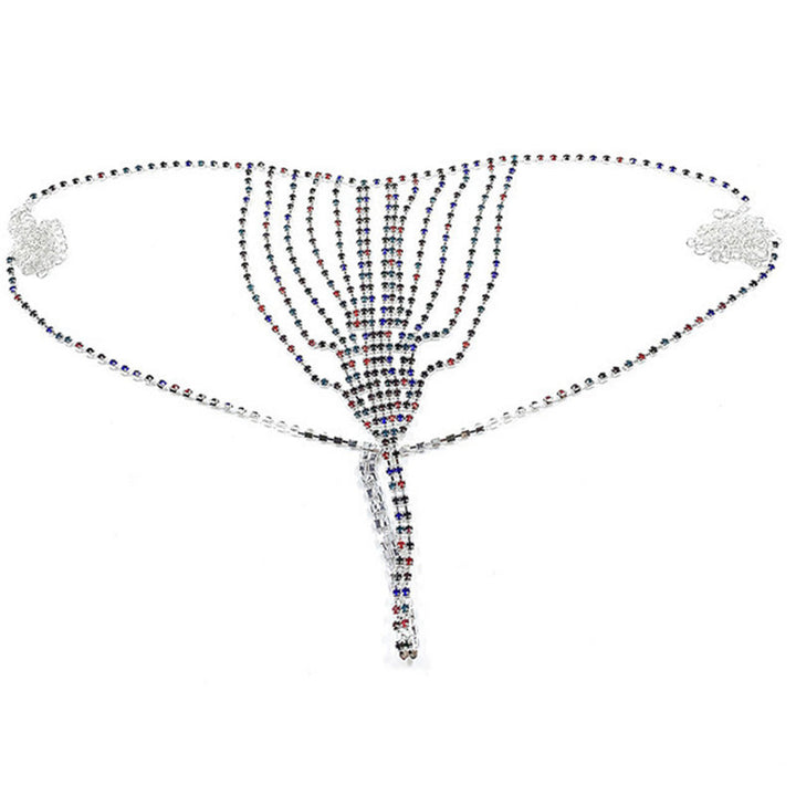 Woman Bikini Style Rhinestone Waist Chain Accessories