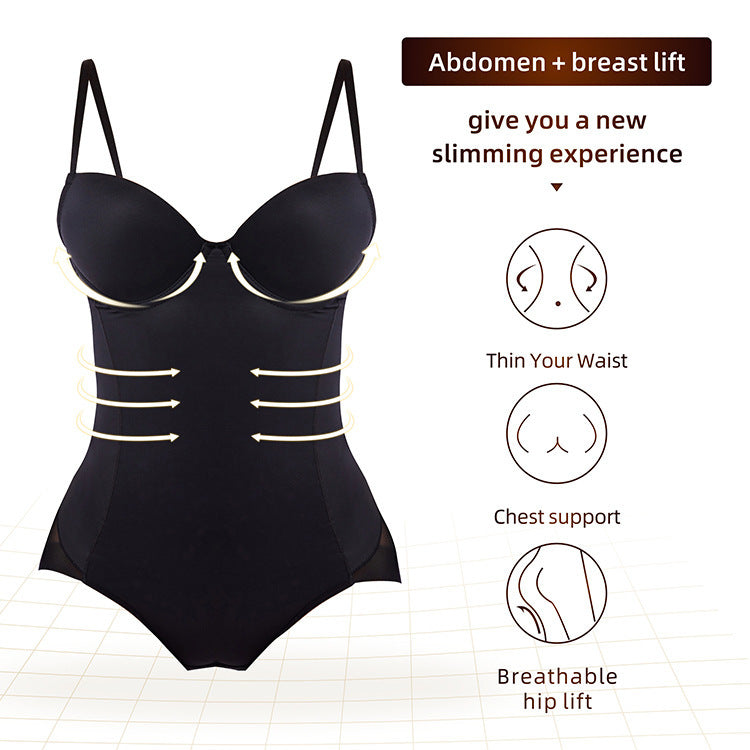 Zipper-breasted One-piece Abdomen And Hips Body Shaper