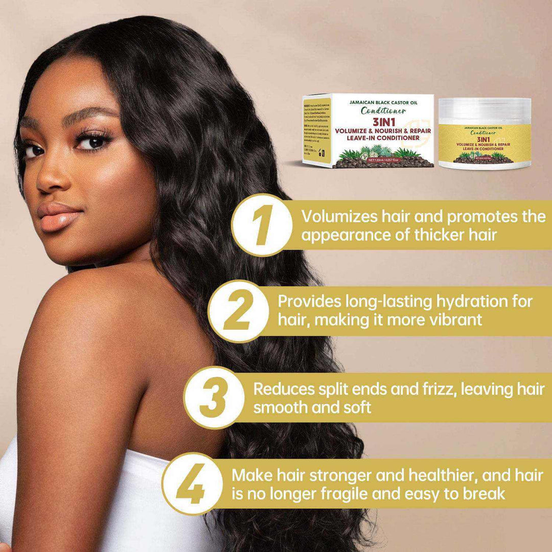 Black Castor Oil Leave - in Hair Conditioner 120ml Moisturizing - Glow Goddess