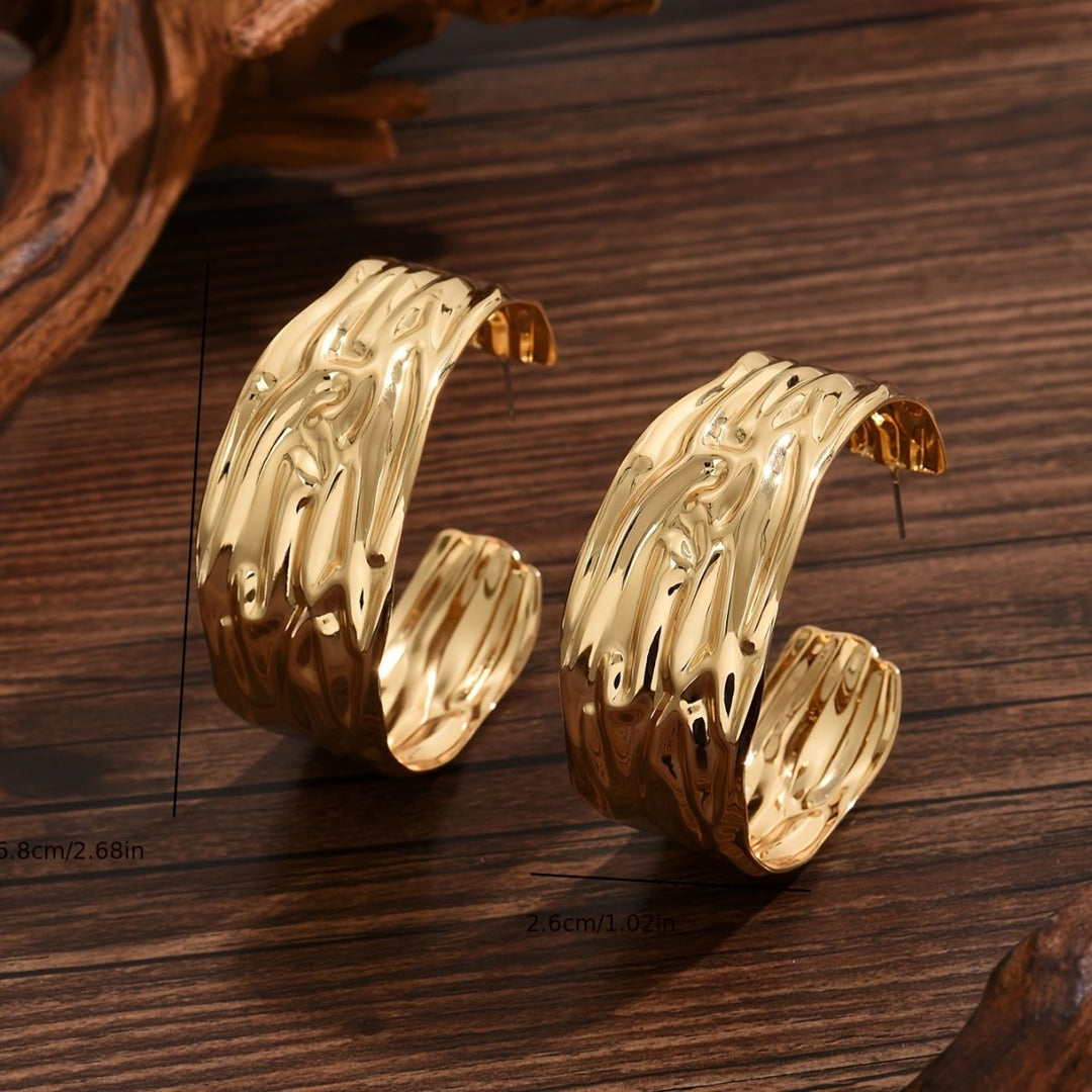 Bold Statement Gold Hoop Earrings - Glow Goddess