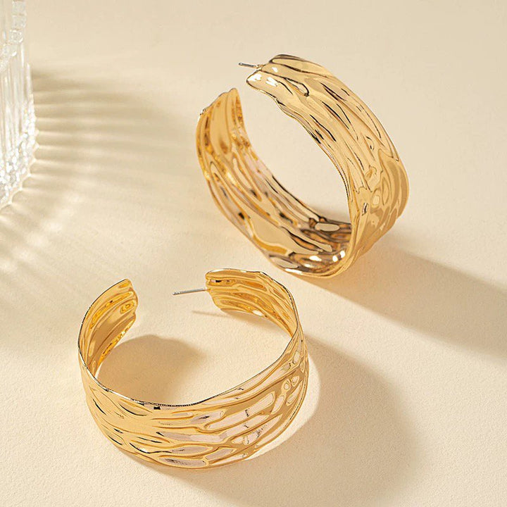 Bold Statement Gold Hoop Earrings - Glow Goddess
