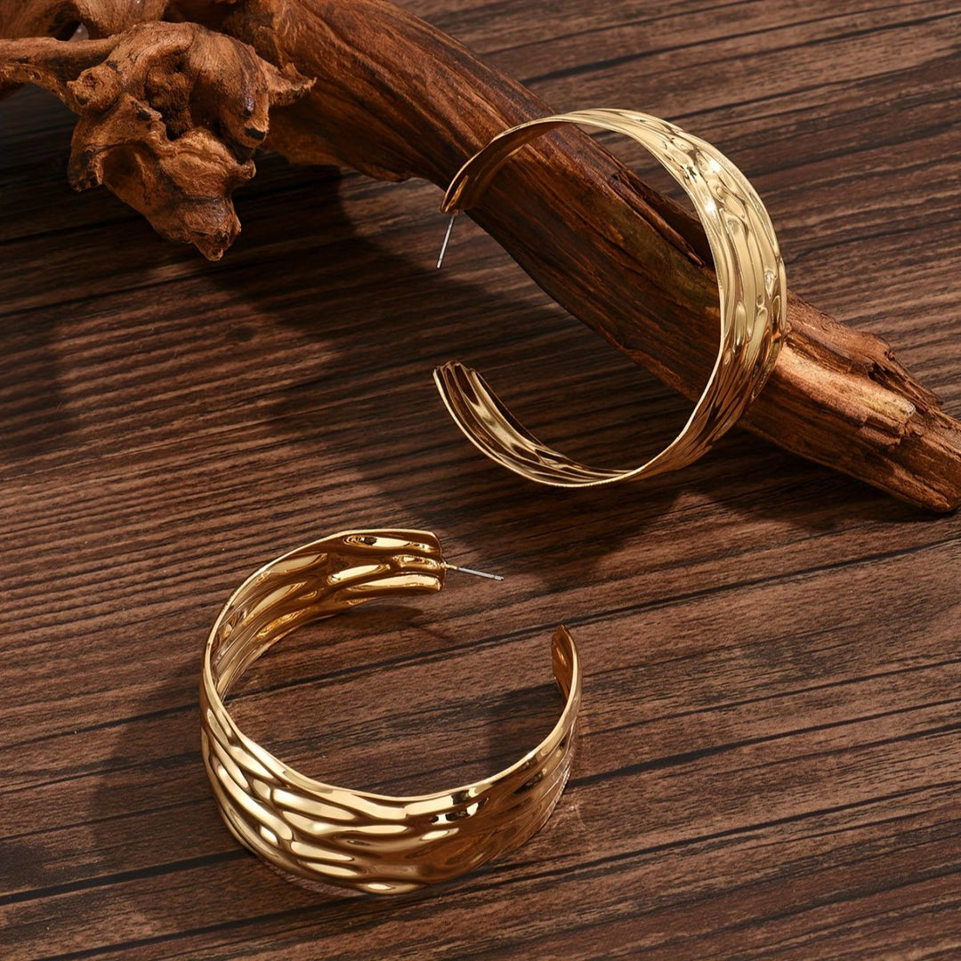 Bold Statement Gold Hoop Earrings - Glow Goddess