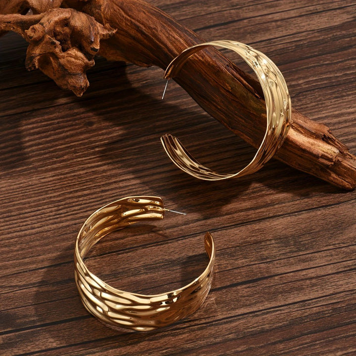 Bold Statement Gold Hoop Earrings - Glow Goddess