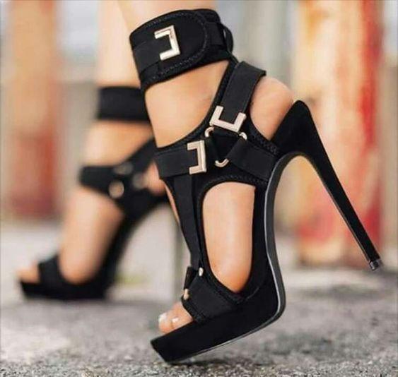 Buckle Super High Heels Waterproof Platform Fish Mouth Stiletto Heel Women Sandals - Glow Goddess