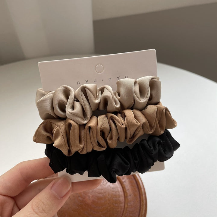 Elegant Silky Satin Simple French Hairtie
 Product information:
 
 Color: Type A black apricot White, type B coffee black and white, type C apricot Brown black, type D beige brown Black, Type E coffee beige