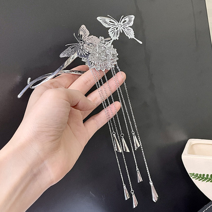 Antique Hairpin Silver Tassel Jewelry