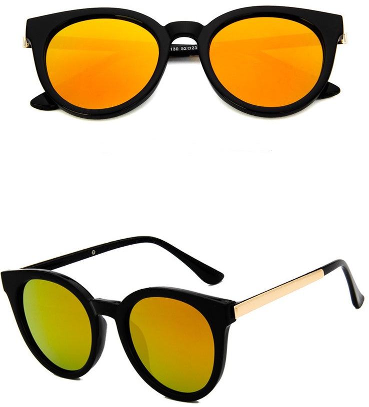 Women’s cat eye sunglasses with pink mirror lenses, square fashion shades for women