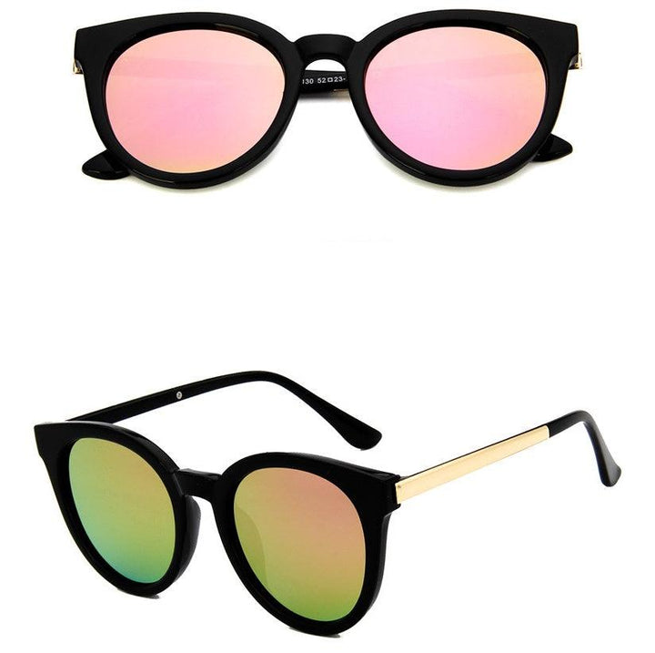 Women’s cat eye sunglasses with pink mirror lenses, square fashion shades for women