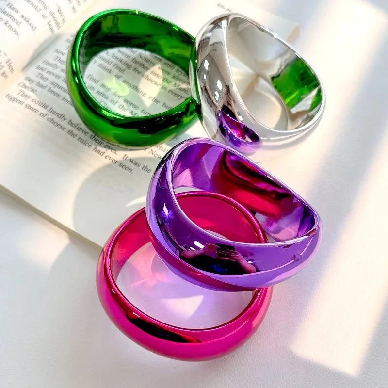 asymmetrical colorful geometric resin bracelet