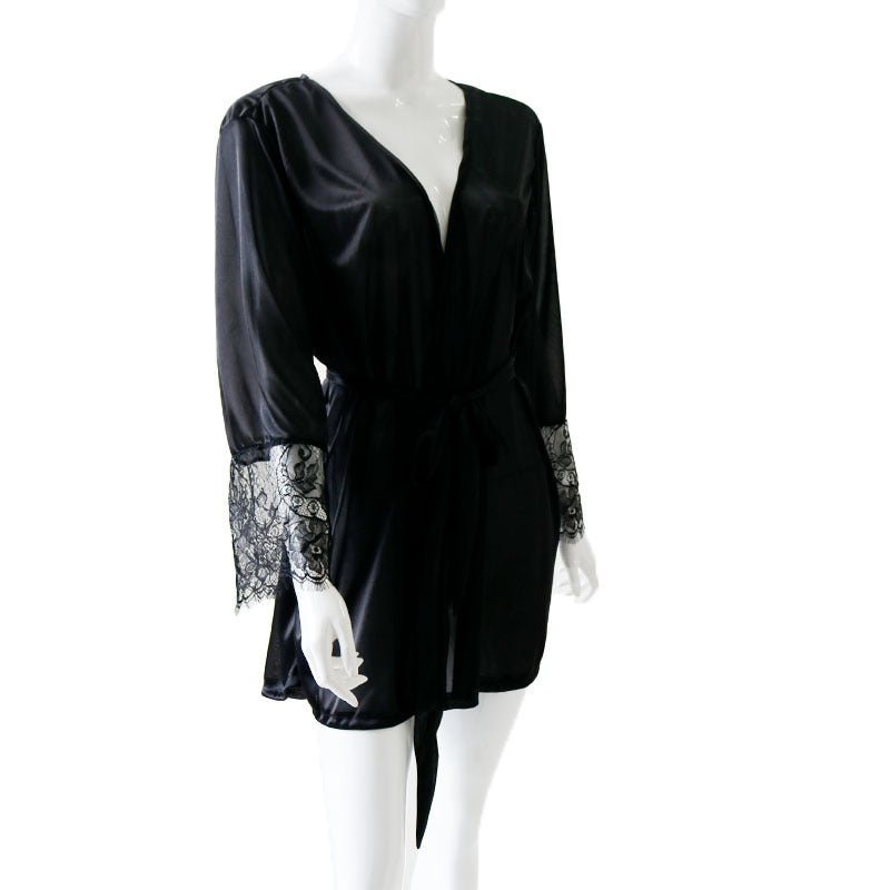 Plus size pajamas nightgown for women in black