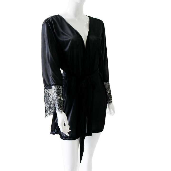 Plus size pajamas nightgown for women in black