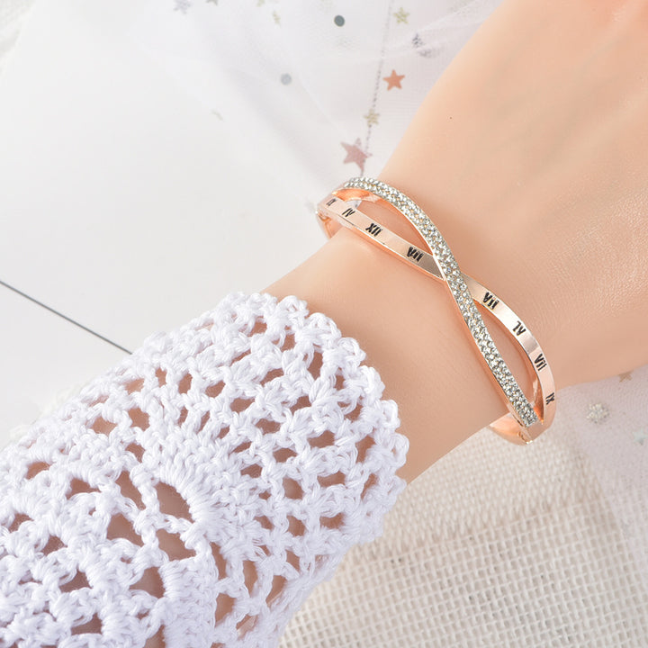 Roman Digital Cross Bracelet Women\'s Jewelry Hand Ornament Simple