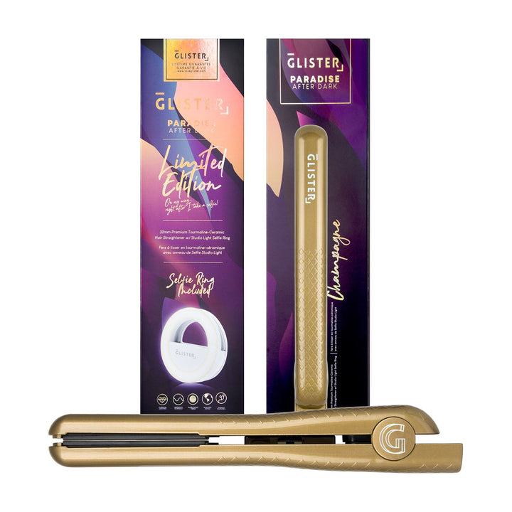 Paradise After Dark Flat Iron – Champagne + Bonus Selfie Ring