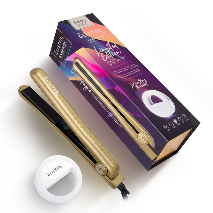 Paradise After Dark Flat Iron – Champagne + Bonus Selfie Ring