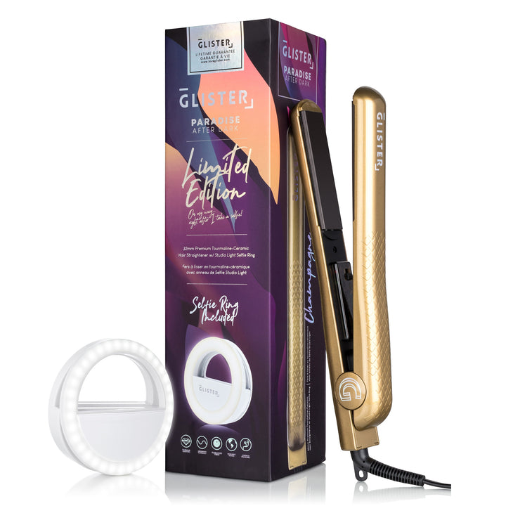 Paradise After Dark Flat Iron – Champagne + Bonus Selfie Ring