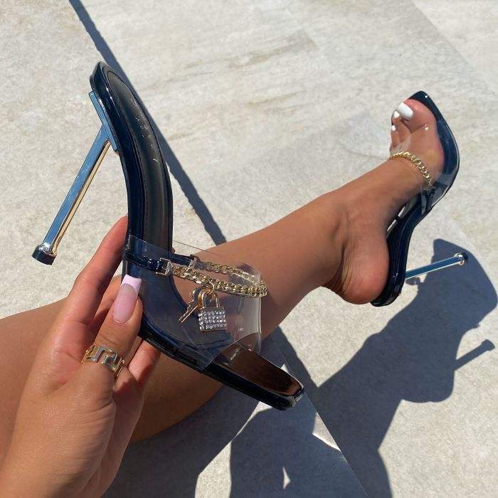 Women’s stiletto high heels with electroplated finish, 11CM heel height, and sleek design in multiple colors