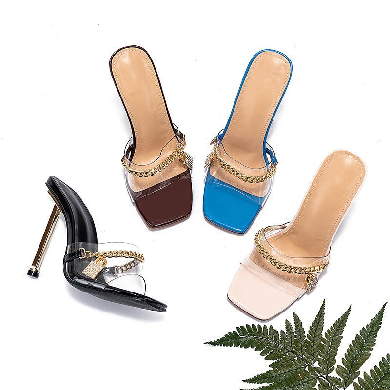 Women’s stiletto high heels with electroplated finish, 11CM heel height, and sleek design in multiple colors