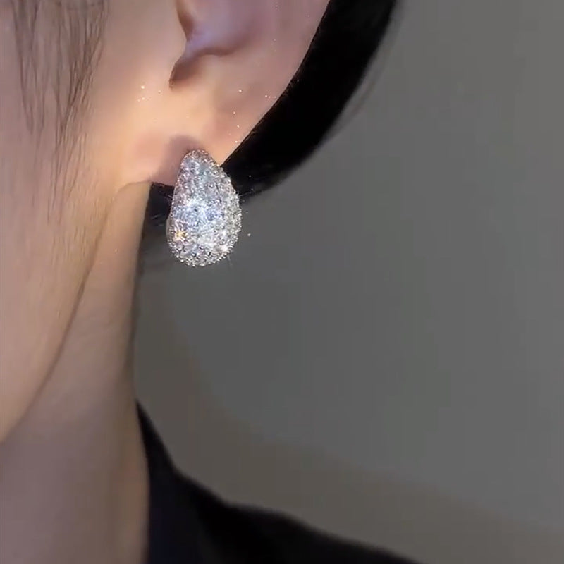 Exquisite Micro-Inlaid Zircon Water Drop Earrings - Fashion Jewelry for Women