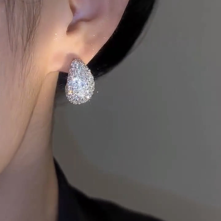 Exquisite Micro-Inlaid Zircon Water Drop Earrings - Fashion Jewelry for Women