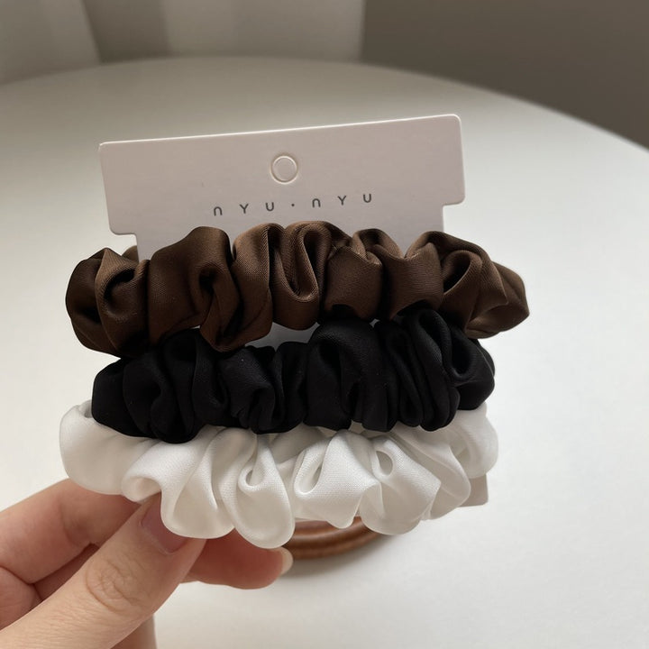 Elegant Silky Satin Simple French Hairtie
 Product information:
 
 Color: Type A black apricot White, type B coffee black and white, type C apricot Brown black, type D beige brown Black, Type E coffee beige