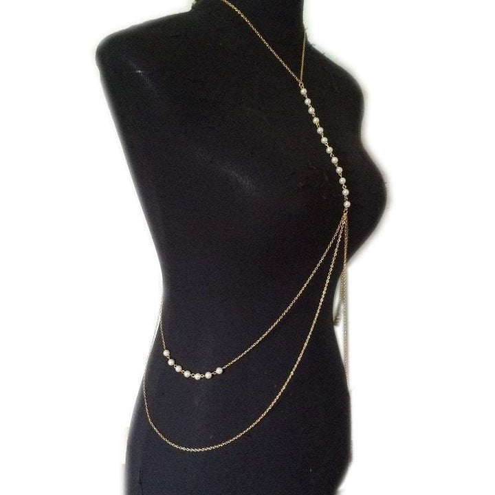 European And American Popular Sexy Pearl Necklace Body Chain - Glow Goddess