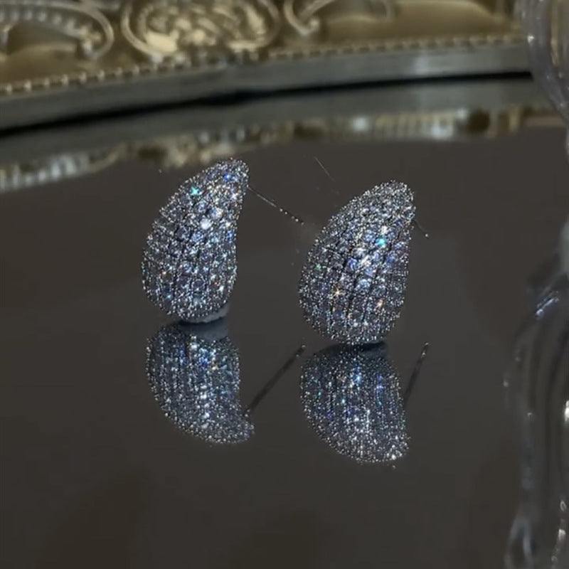 Exquisite Micro - Inlaid Zircon Water Drop Earrings - Fashion Jewelry for Women - Glow Goddess