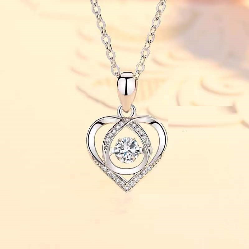 Beating Heart Necklace: Luxury Rhinestone Jewelry - Women's Love Pendant