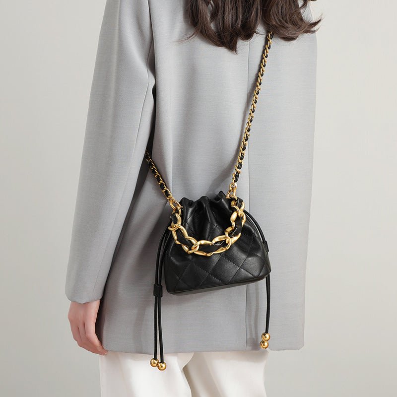 Fashion Crossbody Bucket Mini Portable Shoulder Leather Women Bag - Glow Goddess