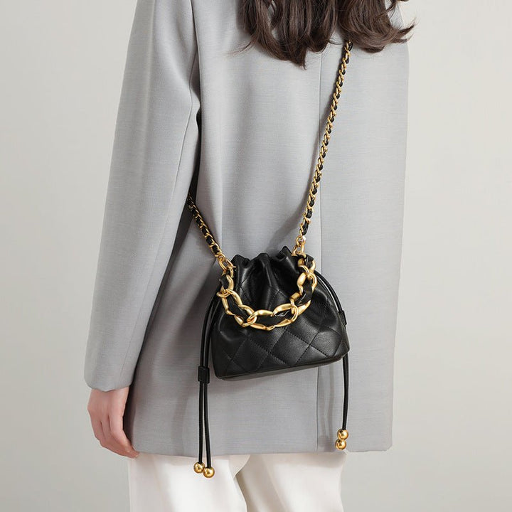 Fashion Crossbody Bucket Mini Portable Shoulder Leather Women Bag - Glow Goddess