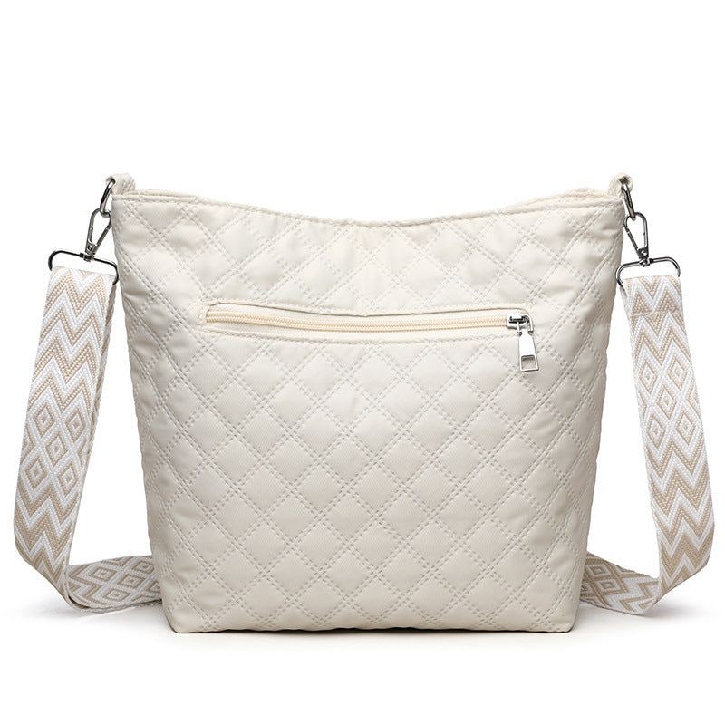 Fashion Quilted Shoulder Diamond Lattice Letter Label Large - capacity Crossbody Bag - Glow Goddess