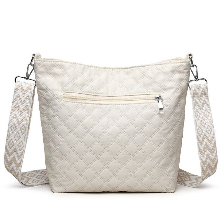 Fashion Quilted Shoulder Diamond Lattice Letter Label Large - capacity Crossbody Bag - Glow Goddess