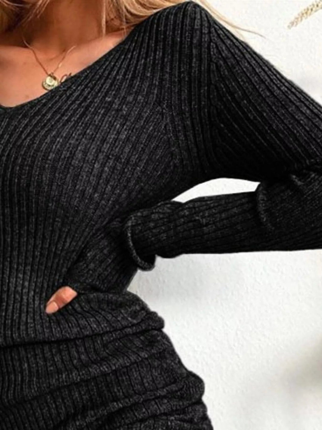 Plus Size Ribbed Sweater Dress with adjustable drawstring detail and fitted bodycon silhouette in soft stretch knit fabric