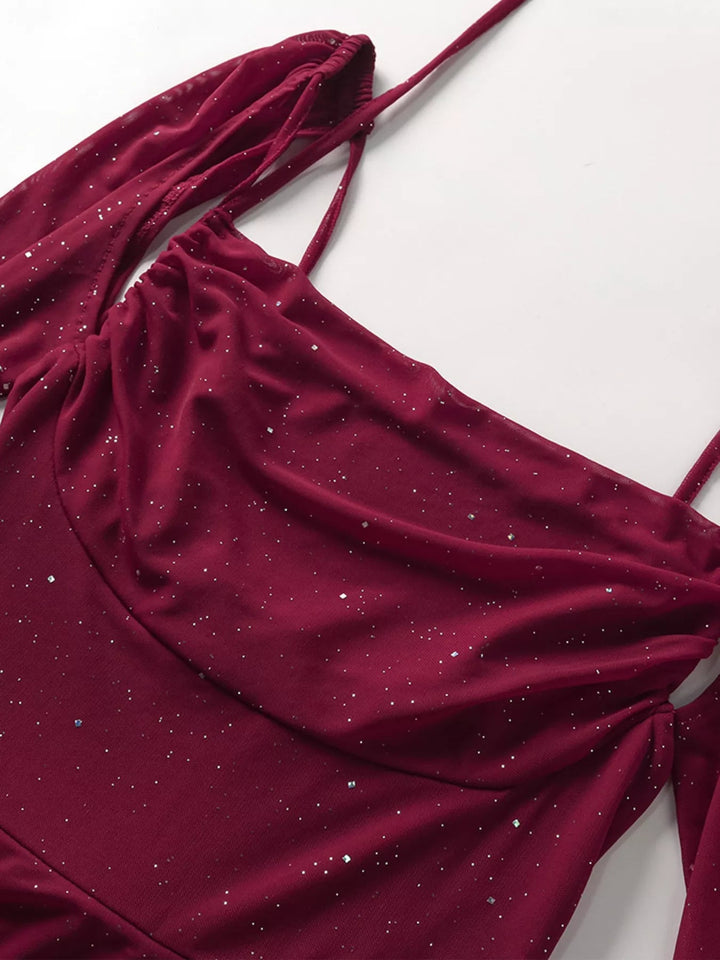 Glitter Slit Maxi Dress - Glow Goddess