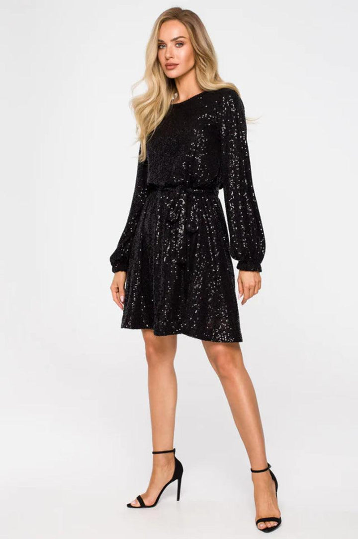 Glittering Beaded Dress For Holiday Party - Glow Goddess