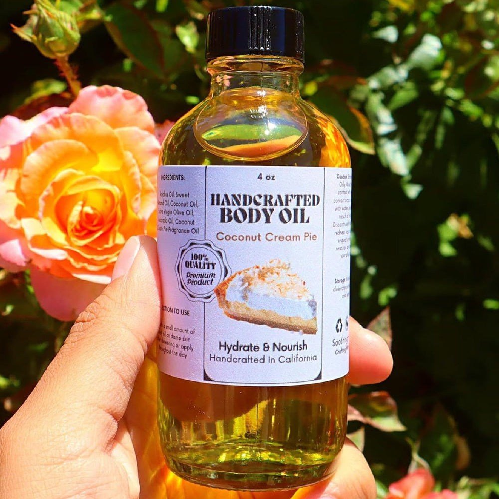 Handcrafted Coconut Cream Pie Body Coconut Cream Pie Body Oil - Glow Goddess