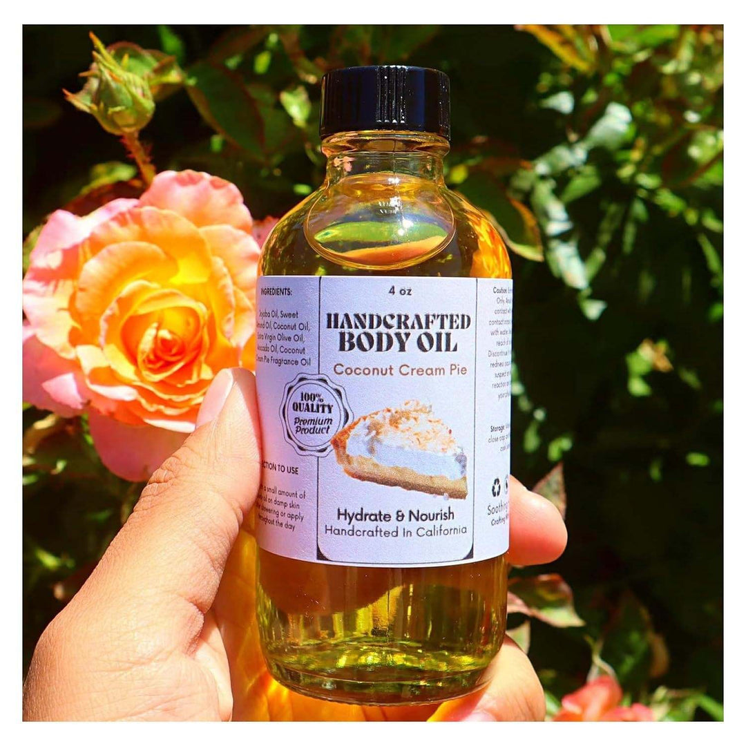 Handcrafted Coconut Cream Pie Body Coconut Cream Pie Body Oil - Glow Goddess