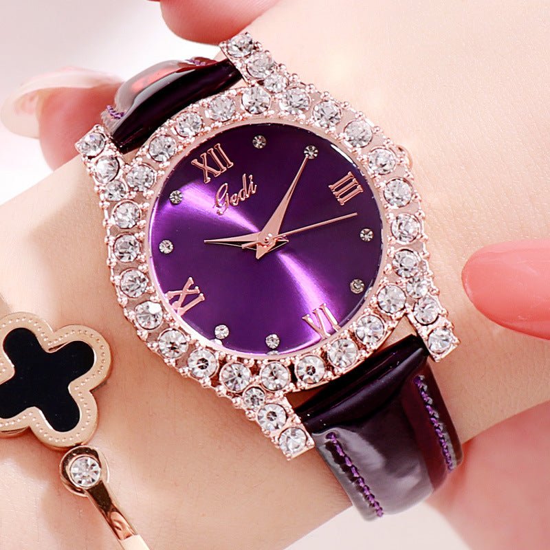 Ladies personality diamond casual all - match watch - Glow Goddess