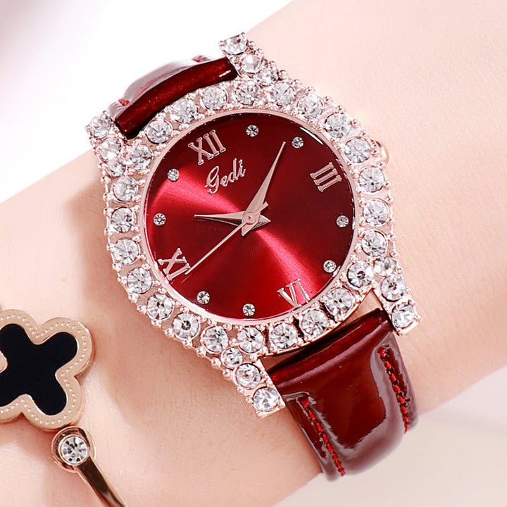 Ladies personality diamond casual all - match watch - Glow Goddess