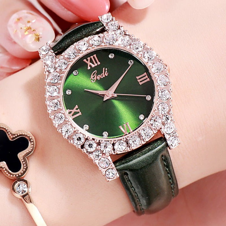 Ladies personality diamond casual all - match watch - Glow Goddess